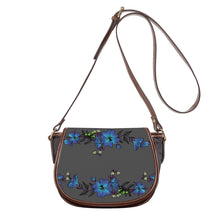 Load image into Gallery viewer, Ti Amo I love you - Exclusive Brand - Davy&#39;s Grey - Blue Floral 2 - Saddle Bag
