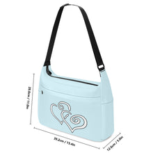 Load image into Gallery viewer, Ti Amo I love you - Exclusive Brand - Mabel Blue - Double White Heart - Journey Computer Shoulder Bag
