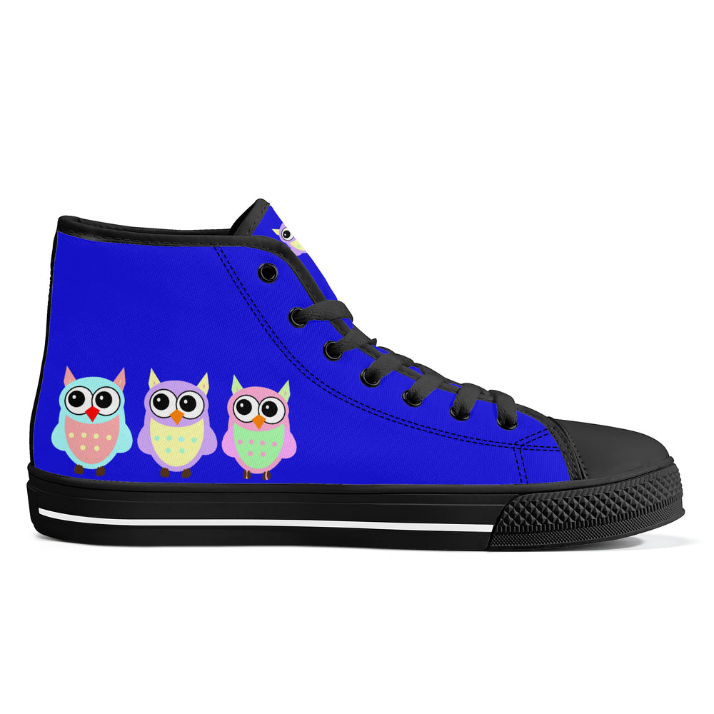 Ti Amo I love you - Exclusive Brand - Blue Blue Eyes - High-Top Canvavs Shoes - Black Soles