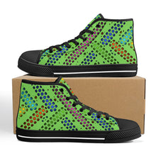 Load image into Gallery viewer, Ti Amo I love you - Exclusive Brand - Pastel Green - Deco Dots - High-Top Canvas Shoes - Black Soles
