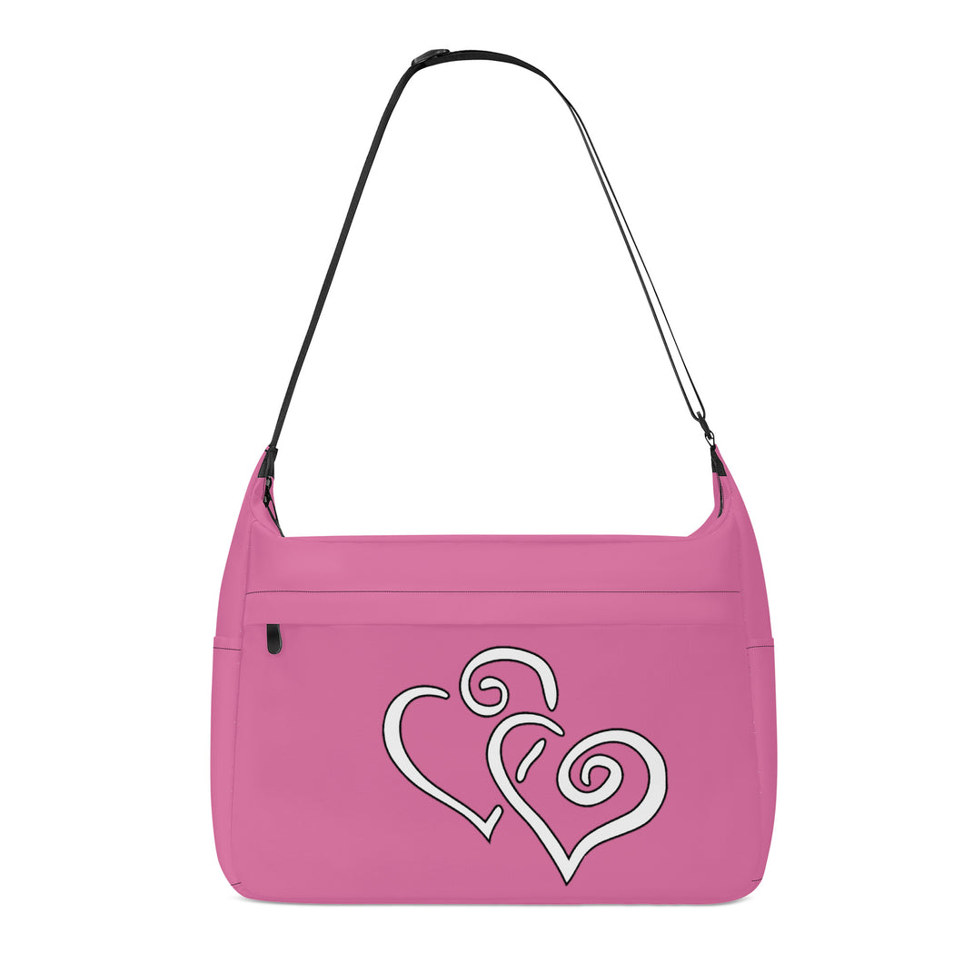 Ti Amo I love you - Exclusive Brand - Liseran Purple - Double White Heart - Journey Computer Shoulder Bag