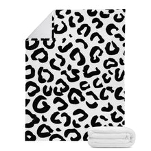 Load image into Gallery viewer, Ti Amo I love you - Exclusive Brand - White &amp; Black Animal Print - Micro Fleece Blankets
