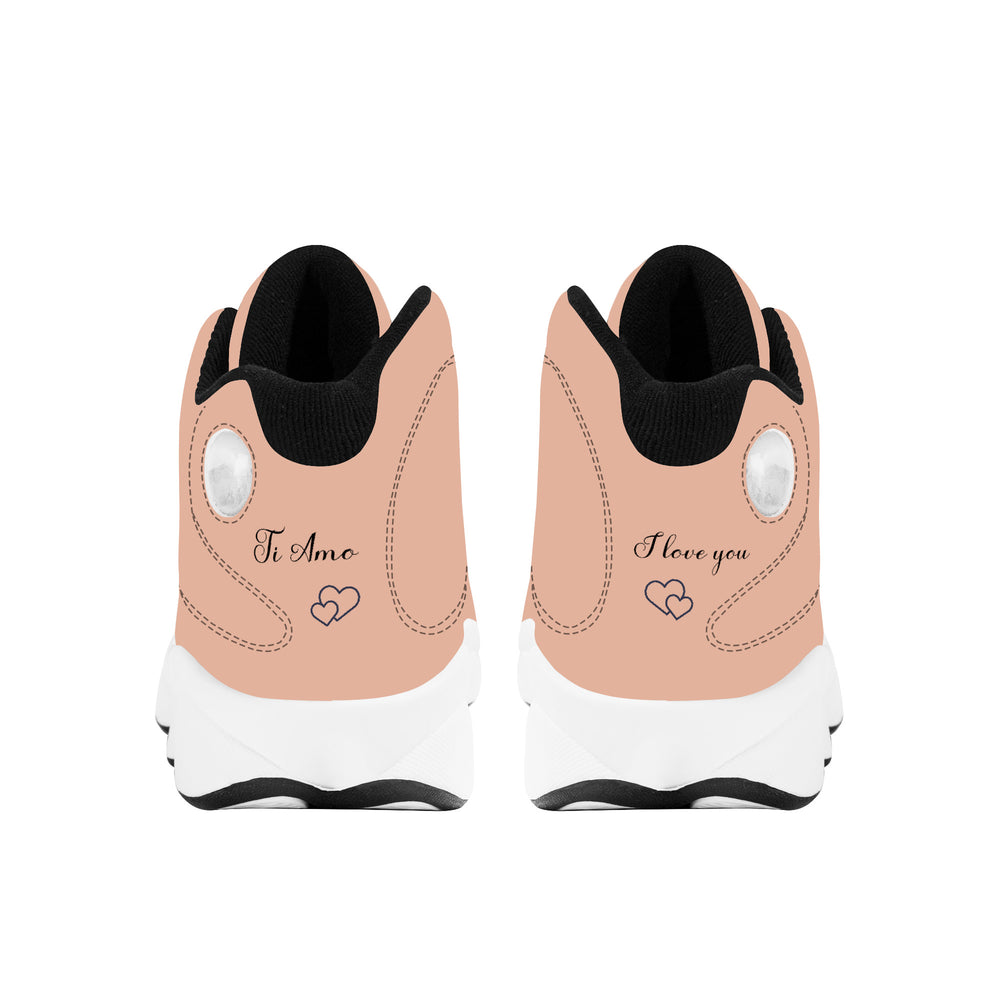 Ti Amo I love you  - Exclusive Brand  -  Almost Apricot - Mens / Womens  - Unisex  Basketball Shoes - Black  Laces