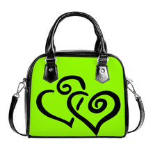 Load image into Gallery viewer, Ti Amo I love you - Exclusive Brand - Mango Green - Double Black Heart -  Shoulder Handbag
