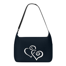 Load image into Gallery viewer, Ti Amo I love you - Exclusive Brand - Blue Charcoal - Double White Heart - Journey Computer Shoulder Bag
