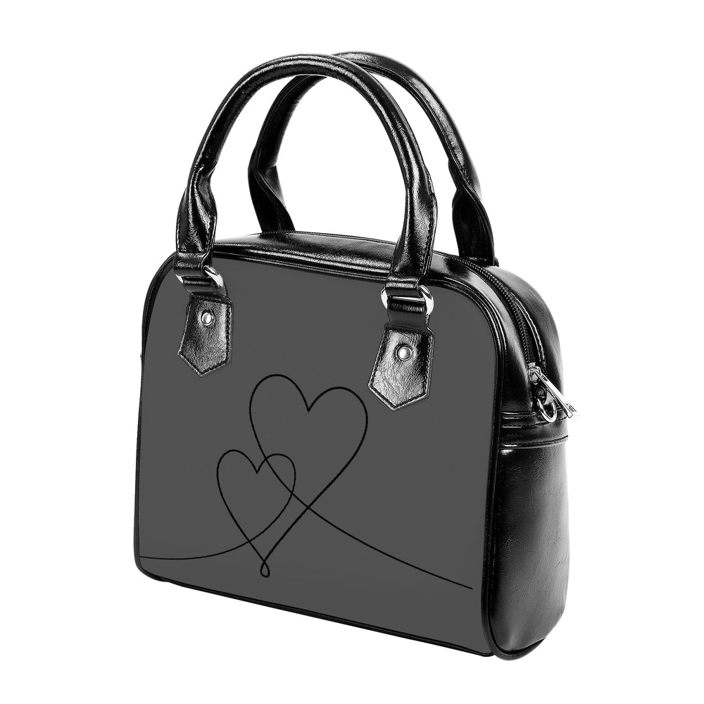 Ti Amo I love you - Exclusive Brand  - Davy's Grey - Double Script Heart -  Shoulder Handbag