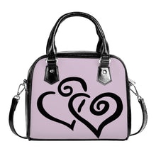 Load image into Gallery viewer, Ti Amo I love you - Exclusive Brand - Maverick Purple - Double Black Heart -  Shoulder Handbag
