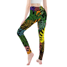 Load image into Gallery viewer, Ti Amo I love you - Exclusive Brand - Colorful Leaf - Womens / Teen Girls / Womens Plus Size - Yoga Leggings - Sizes XS-3XL
