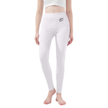 Load image into Gallery viewer, Ti Amo I love you - Exclusive Brand  - White Pointer - White Daisy -  Yoga Leggings
