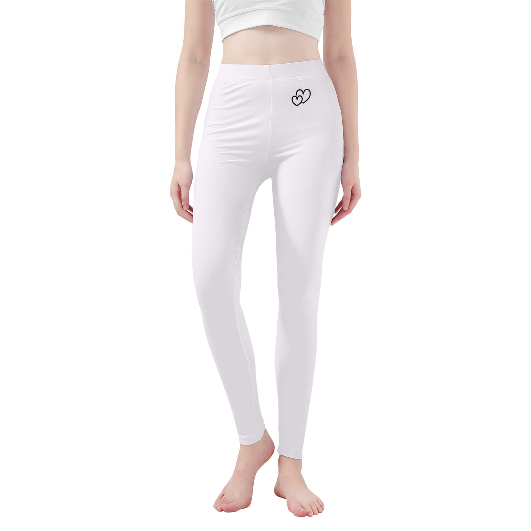 Ti Amo I love you - Exclusive Brand  - White Pointer - White Daisy -  Yoga Leggings