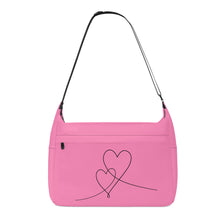 Load image into Gallery viewer, Ti Amo I love you - Exclusive Brand - Babys Blanket Pink- Double Script Heart - Journey Computer Shoulder Bag
