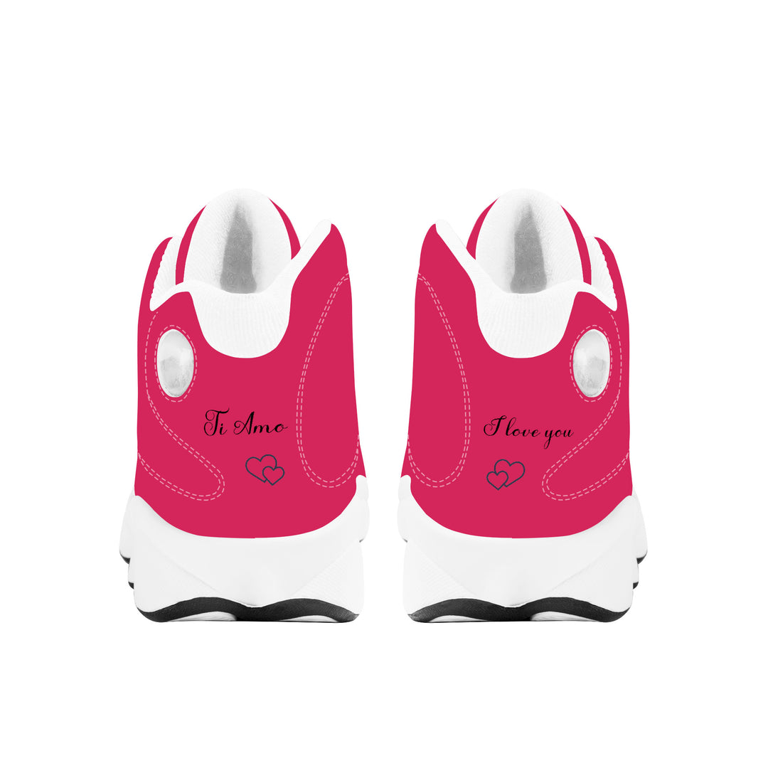 Ti Amo I love you - Exclusive Brand - Cerise Red 2 - Mens / Womens - Unisex  Basketball Shoes - White Laces