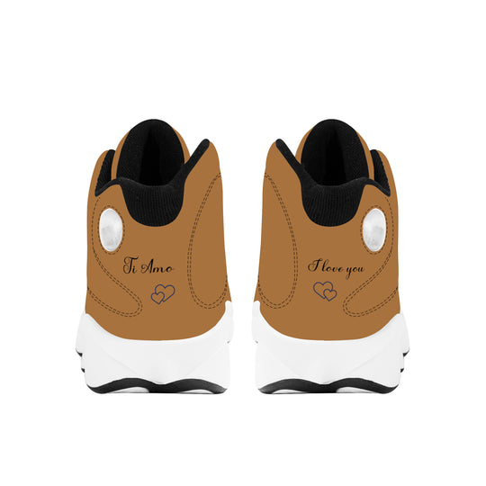Ti Amo I love you  - Exclusive Brand  - Aged Copper Brown - Mens / Womens - Unisex Basketball Shoes - Black Laces