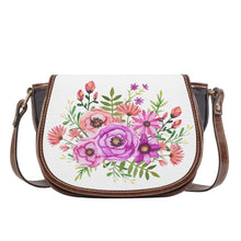 Load image into Gallery viewer, Ti Amo I love you - Exclusive Brand -  White - Floral Bouquet - Saddle Bag
