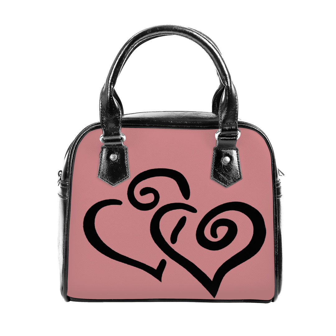 Ti Amo I love you - Exclusive Brand - New York Pink - Double Black Heart -  Shoulder Handbag