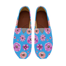 Load image into Gallery viewer, Ti Amo I love you- Exclusive Brand - Sky Blue with Flowers - Casual Flat Driving Shoe
