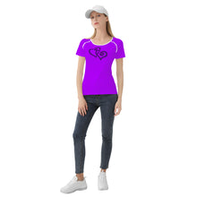 Load image into Gallery viewer, Ti Amo I love you - Exclusive Brand  - Fushia Blue 2 - Double Purple - Women&#39;s T shirt
