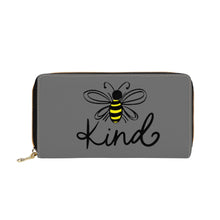 Load image into Gallery viewer, Ti Amo I love you - Exclusive Brand  - Dove Gray - Bee Kind - Zipper Purse Clutch Bag
