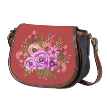 Load image into Gallery viewer, Ti Amo I love you - Exclusive Brand - Bittersweet Shimmer Red - Floral Bouquet - Saddle Bag
