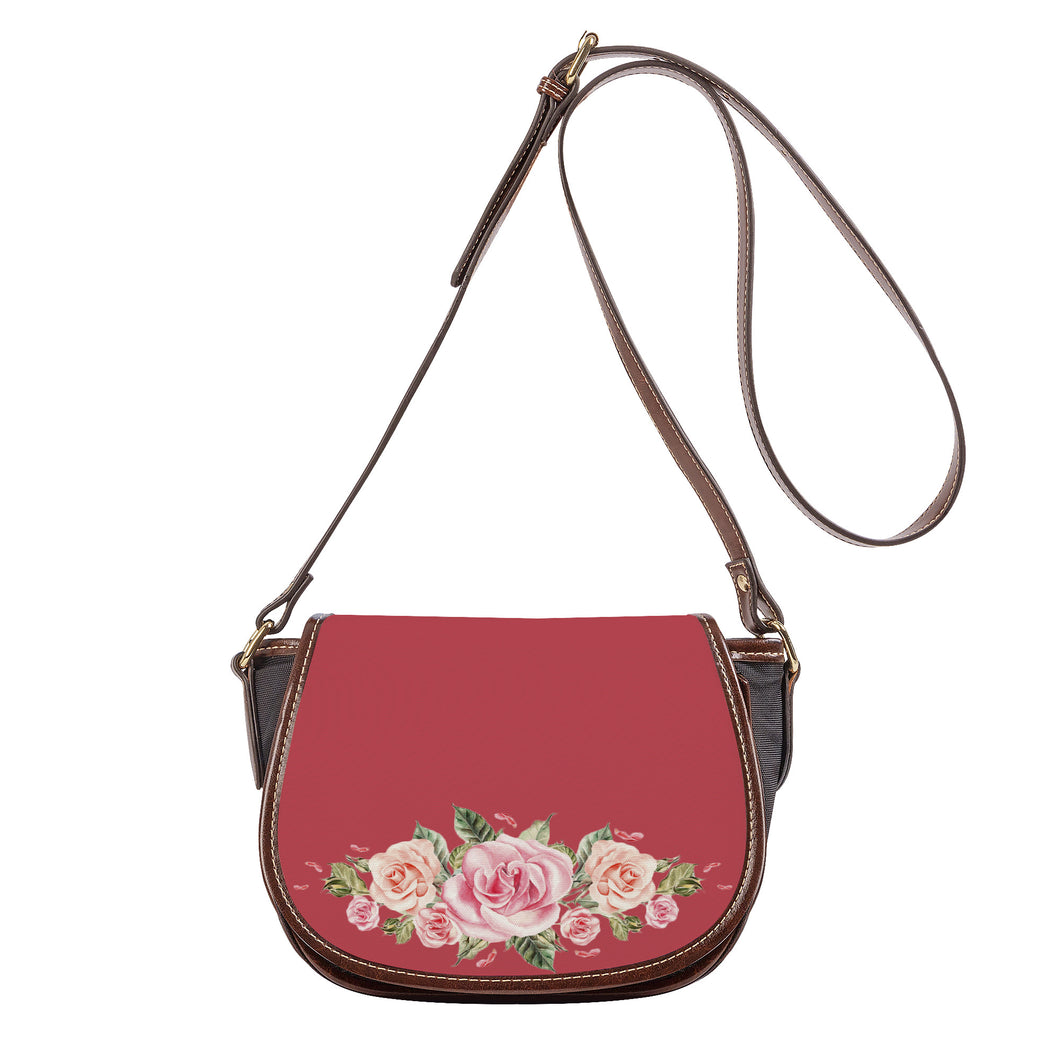 Ti Amo I love you - Exclusive Brand - Chestnut - Roses - Saddle Bag