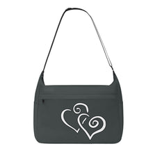 Load image into Gallery viewer, Ti Amo I love you - Exclusive Brand - Cape Cod Gray - Double White Heart - Journey Computer Shoulder Bag
