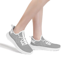 Load image into Gallery viewer, Ti Amo I love you - Exclusive Brand  - Silver Chalice - Double Heart - Womens Mesh Knit Shoes - White Soles
