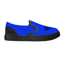 Load image into Gallery viewer, Ti Amo I love you - Exclusive Brand  - Blue Blue Eyes - Double Black Heart - Kids Slip-on shoes - Black Soles
