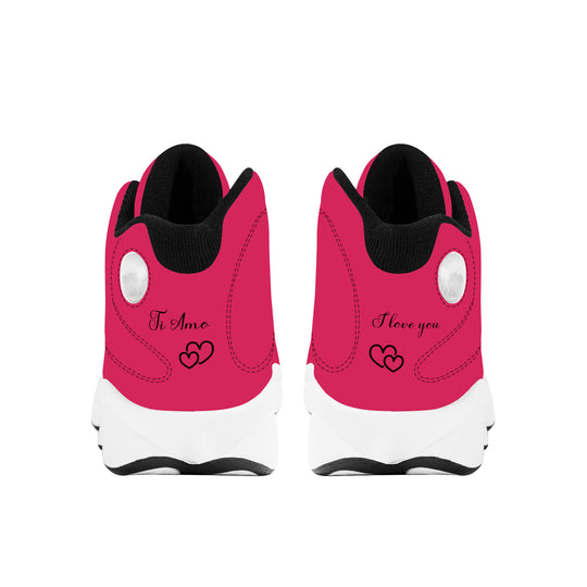 Ti Amo I love you  - Exclusive Brand - Cerise Red 2 - Mens / Womens - Unisex Basketball Shoes - Black Laces