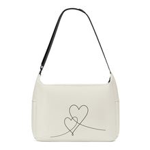 Load image into Gallery viewer, Ti Amo I love you - Exclusive Brand - Abstract White - Double Script Heart - Journey Computer Shoulder Bag
