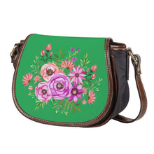 Load image into Gallery viewer, Ti Amo I love you - Exclusive Brand - Asada Green - Floral Bouquet - Saddle Bag
