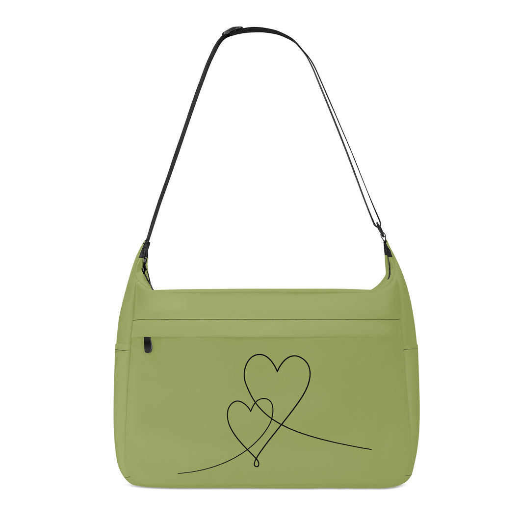 Ti Amo I love you - Exclusive Brand - Olive Green - Double Script Heart - Journey Computer Shoulder Bag