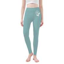 Load image into Gallery viewer, Ti Amo I love you - Exclusive Brand  - Watchet -  White Daisy -  Yoga Leggings
