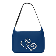 Load image into Gallery viewer, Ti Amo I love you - Exclusive Brand - Astros Navy - Double White Heart - Journey Computer Shoulder Bag
