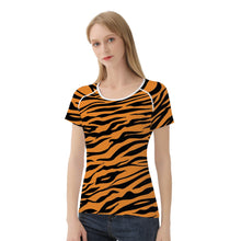 Load image into Gallery viewer, Ti Amo I love you - Exclusive Brand - Zest &amp; Black - Tiger Stripes - Women&#39;s T shirt - Sizes XS-2XL
