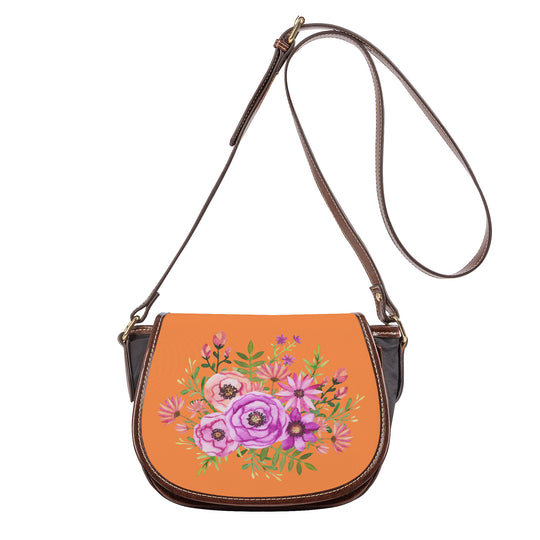Ti Amo I love you - Exclusive Brand - Coral - Floral Bouquet - Saddle Bag