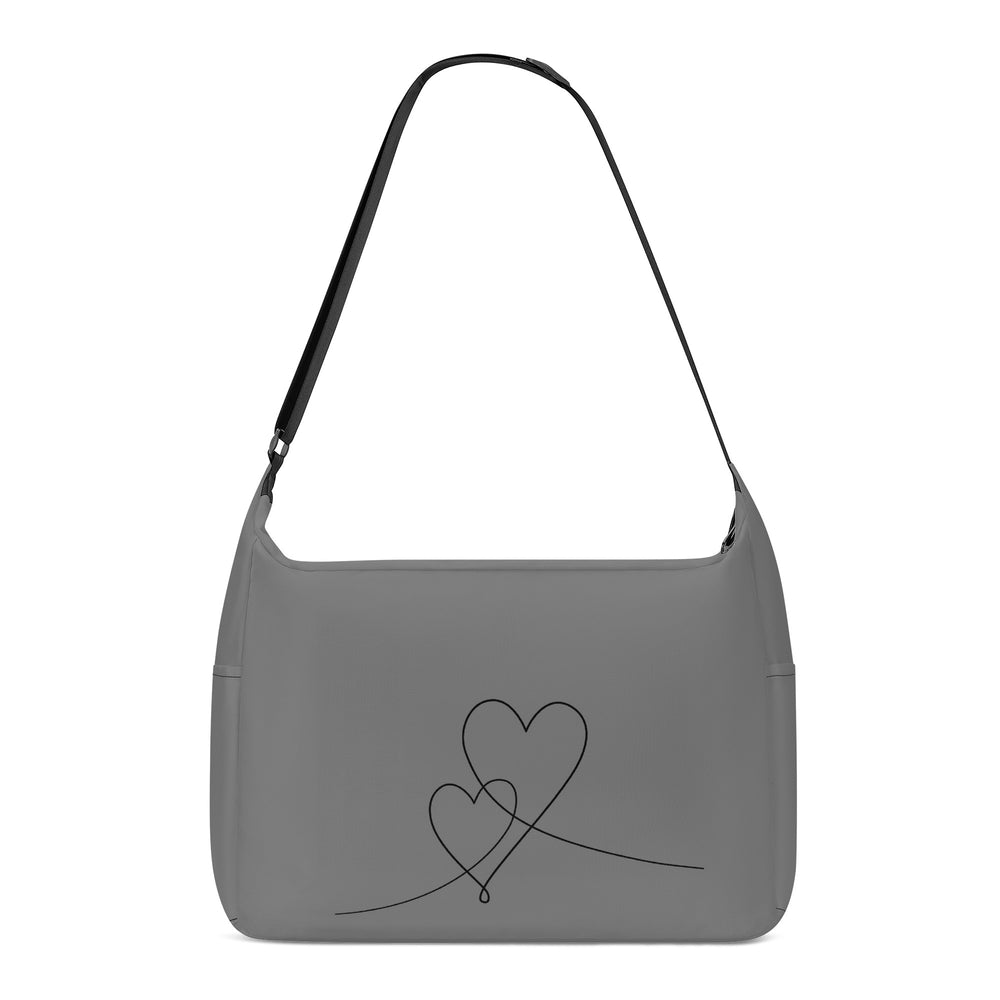 Ti Amo I love you - Exclusive Brand - Dove Gray - Double Script Heart - Journey Computer Shoulder Bag