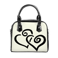 Load image into Gallery viewer, Ti Amo I love you - Exclusive Brand - Eburnean - Double Black Heart -  Shoulder Handbag
