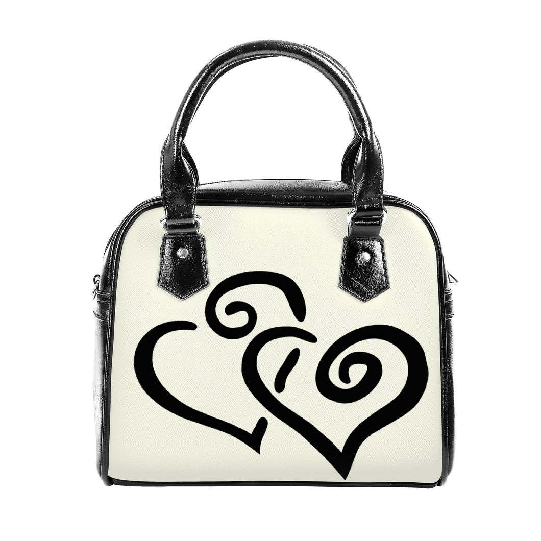 Ti Amo I love you - Exclusive Brand - Eburnean - Double Black Heart -  Shoulder Handbag