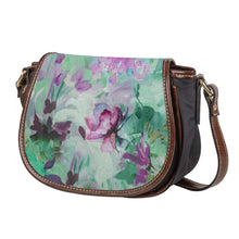 Load image into Gallery viewer, Ti Amo I love you - Exclusive Brand - Bayleaf with Bouquet Colored Flowers - Saddle Bag
