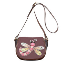 Load image into Gallery viewer, Ti Amo I love you - Exclusive Brand - Rose Brown - Dragonfly - Saddle Bag
