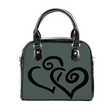 Load image into Gallery viewer, Ti Amo I love you - Exclusive Brand - Feldgrau - Double Black Heart -  Shoulder Handbag
