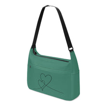 Load image into Gallery viewer, Ti Amo I love you - Exclusive Brand - Deep Aquamarine - Double Script Heart - Journey Computer Shoulder Bag
