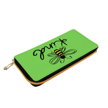 Load image into Gallery viewer, Ti Amo I love you - Exclusive Brand  - Pastel Green - Bee Kind - Zipper Purse Clutch Bag
