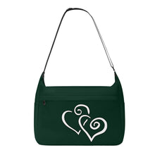 Load image into Gallery viewer, Ti Amo I love you - Exclusive Brand - Black Forest Green - Double White Heart - Journey Computer Shoulder Bag
