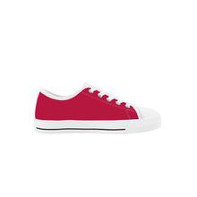 Load image into Gallery viewer, Ti Amo I love you - Exclusive Brand  - Cardinal - Double White Heart - Kids Low Top Canvas Shoes
