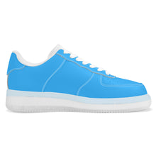 Load image into Gallery viewer, Ti Amo I love you - Exclusive Brand  - Medium Cyan Blue - Transparent Low Top Air Force Leather Shoes
