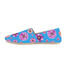 Load image into Gallery viewer, Ti Amo I love you- Exclusive Brand - Sky Blue with Flowers - Casual Flat Driving Shoe
