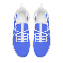 Load image into Gallery viewer, Ti Amo I love you - Exclusive Brand  - Neon Blue -  Double Heart - Womens Mesh Knit Shoes - White Soles
