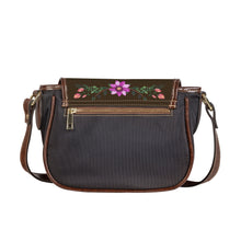 Load image into Gallery viewer, Ti Amo I love you - Exclusive Brand - Wood Brown - Floral Bouquet - Saddle Bag
