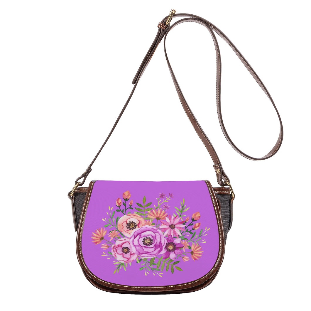 Ti Amo I love you - Exclusive Brand - Lavender - Floral Bouquet - Saddle Bag